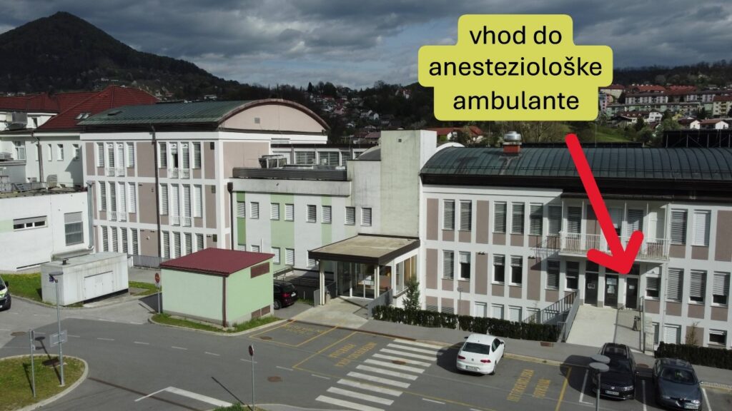 zunanji vhod v anesteziološko ambulanto